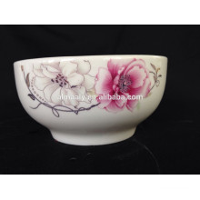 white porcelain round bowl with rose design